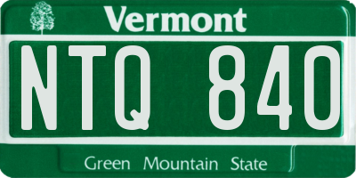 VT license plate NTQ840