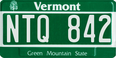 VT license plate NTQ842