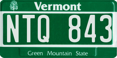 VT license plate NTQ843