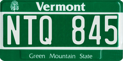 VT license plate NTQ845