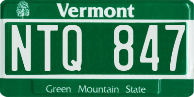 VT license plate NTQ847