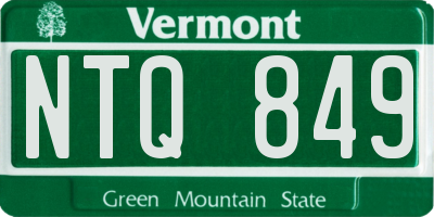 VT license plate NTQ849