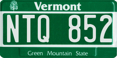 VT license plate NTQ852