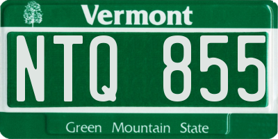 VT license plate NTQ855