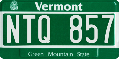 VT license plate NTQ857
