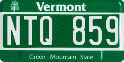 VT license plate NTQ859