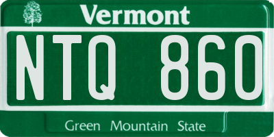 VT license plate NTQ860