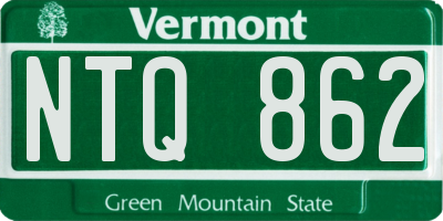 VT license plate NTQ862