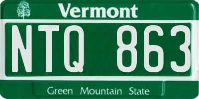 VT license plate NTQ863