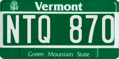VT license plate NTQ870
