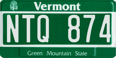 VT license plate NTQ874