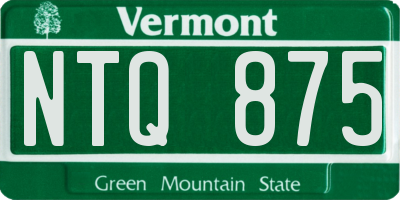 VT license plate NTQ875