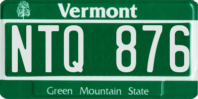 VT license plate NTQ876