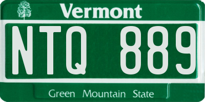 VT license plate NTQ889