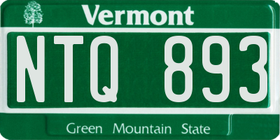 VT license plate NTQ893