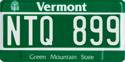 VT license plate NTQ899