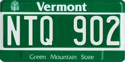 VT license plate NTQ902