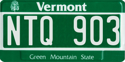 VT license plate NTQ903