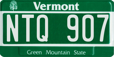VT license plate NTQ907