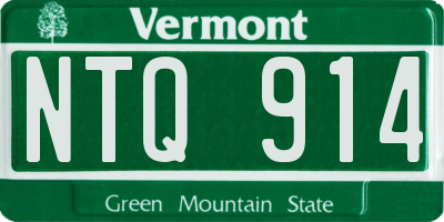 VT license plate NTQ914