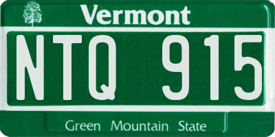 VT license plate NTQ915