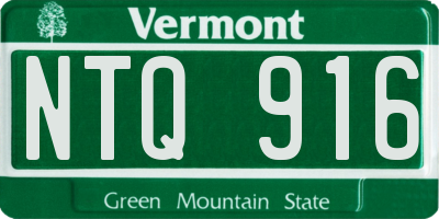 VT license plate NTQ916