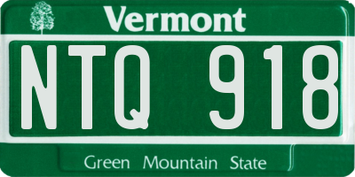VT license plate NTQ918