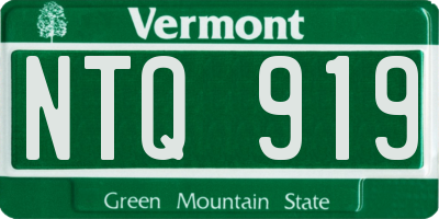 VT license plate NTQ919