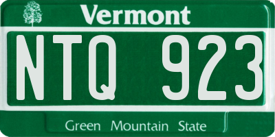 VT license plate NTQ923