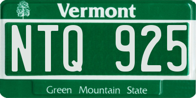 VT license plate NTQ925