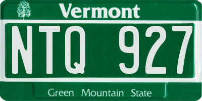 VT license plate NTQ927