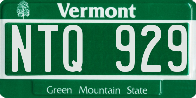 VT license plate NTQ929