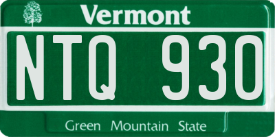VT license plate NTQ930