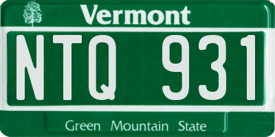 VT license plate NTQ931