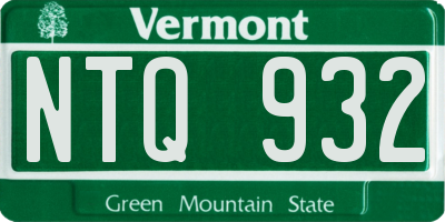 VT license plate NTQ932
