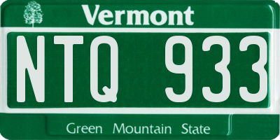 VT license plate NTQ933