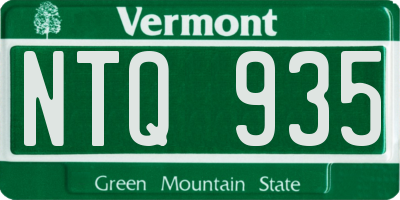 VT license plate NTQ935