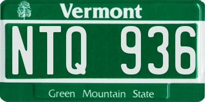 VT license plate NTQ936