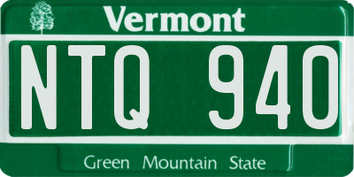 VT license plate NTQ940