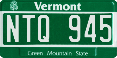 VT license plate NTQ945