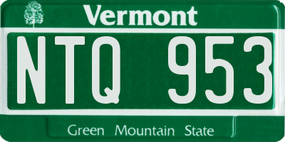 VT license plate NTQ953