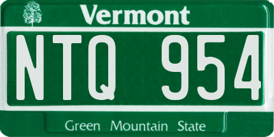 VT license plate NTQ954