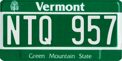 VT license plate NTQ957