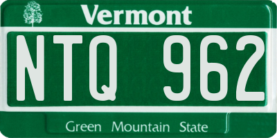 VT license plate NTQ962