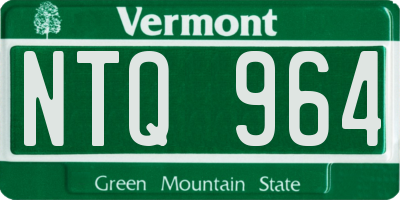 VT license plate NTQ964