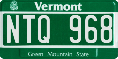 VT license plate NTQ968