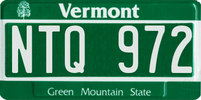 VT license plate NTQ972
