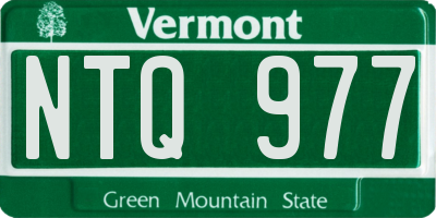 VT license plate NTQ977