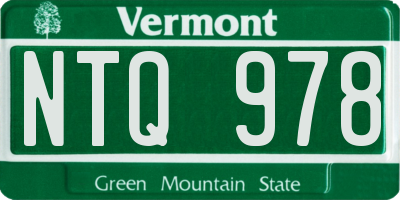 VT license plate NTQ978