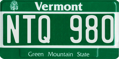 VT license plate NTQ980